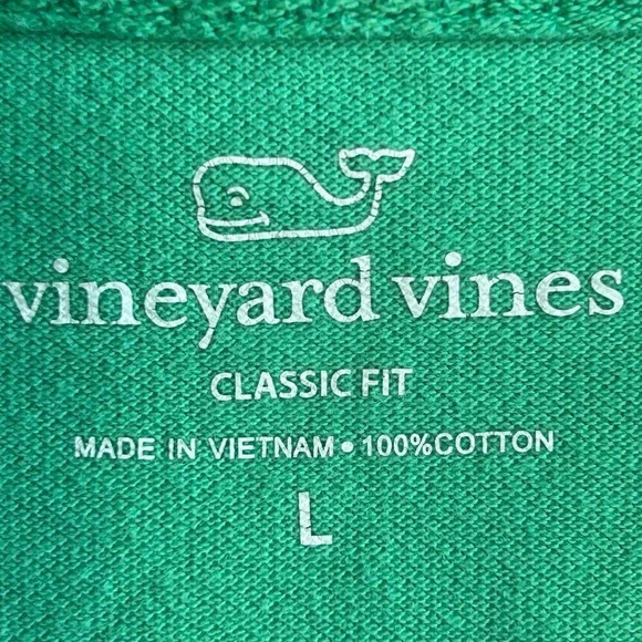 Vineyard Vines Men's Classic Fit 100% Cotton Green Polo Shirt Whale Logo - Picture 2 of 4